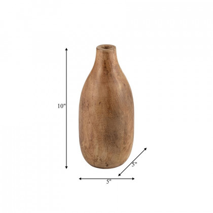 Sagebrook 10" Wood Vase - Brown