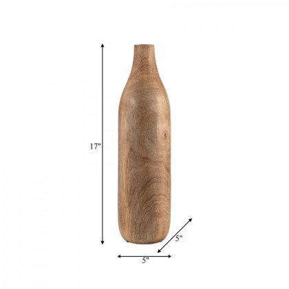 Sagebrook 17" Wood Vase - Brown