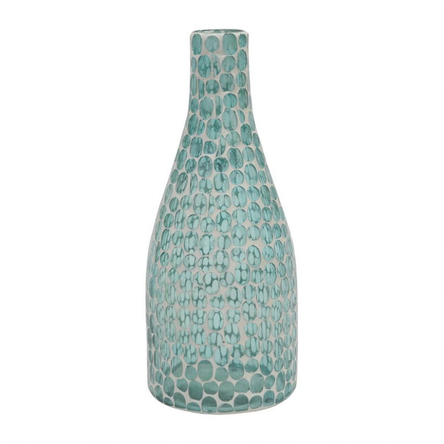 Sagebrook 13" Glass Mosaic Vase - Blue
