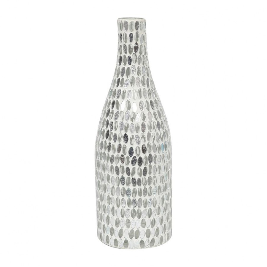 Sagebrook 15" Glass Mosaic Vase - White