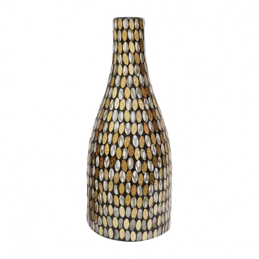 Sagebrook 13" Glass Mosaic Vase - Copper