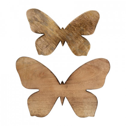 Sagebrook 12" Wood Butterfly Decor - Brown