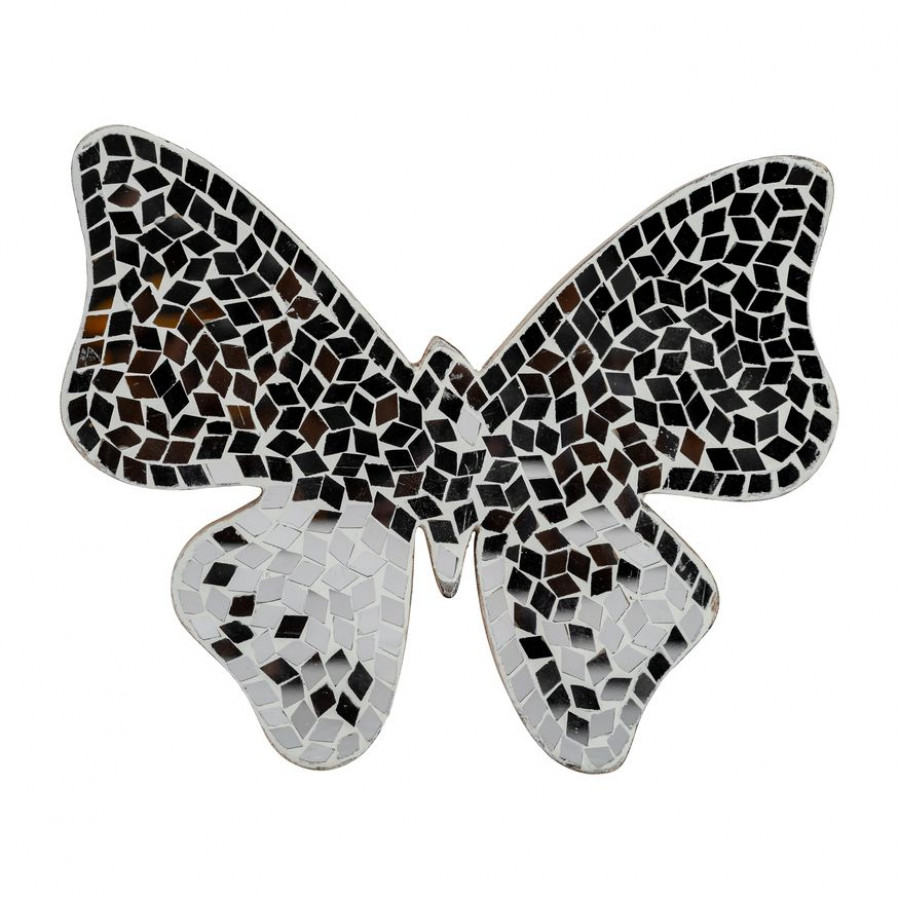 Sagebrook 8" Mosaic Butterfly - White