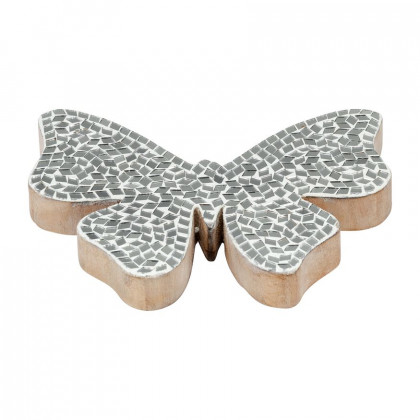 Sagebrook 8" Mosaic Butterfly - White