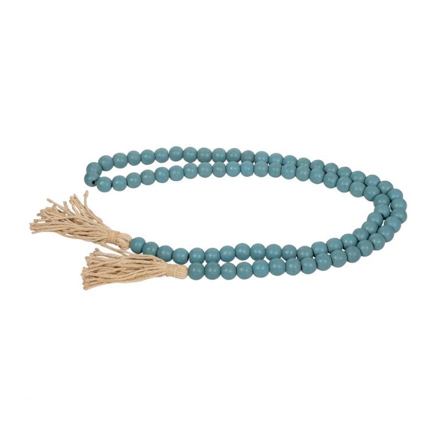 Sagebrook - 84" Wood Beaded Garland in Turquiose
