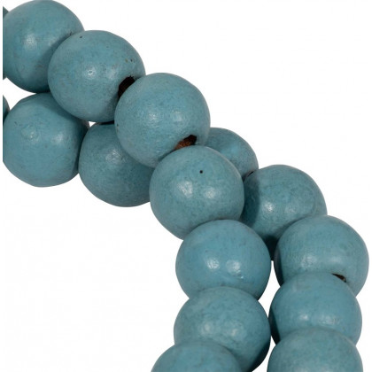 Sagebrook - 84" Wood Beaded Garland in Turquiose