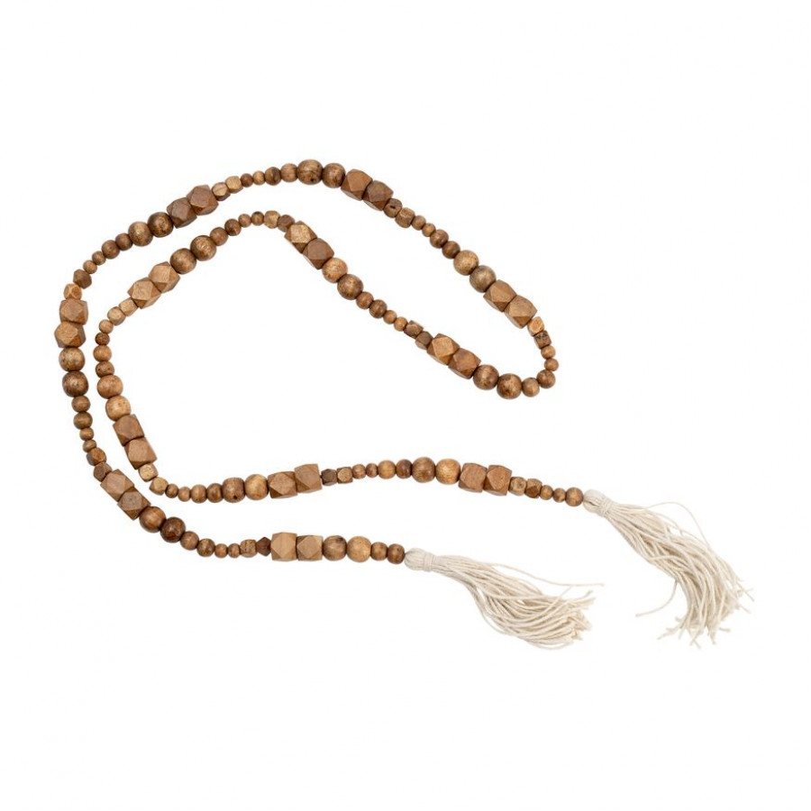 Sagebrook - 84" Wood Asstd Beads Garland in Brown