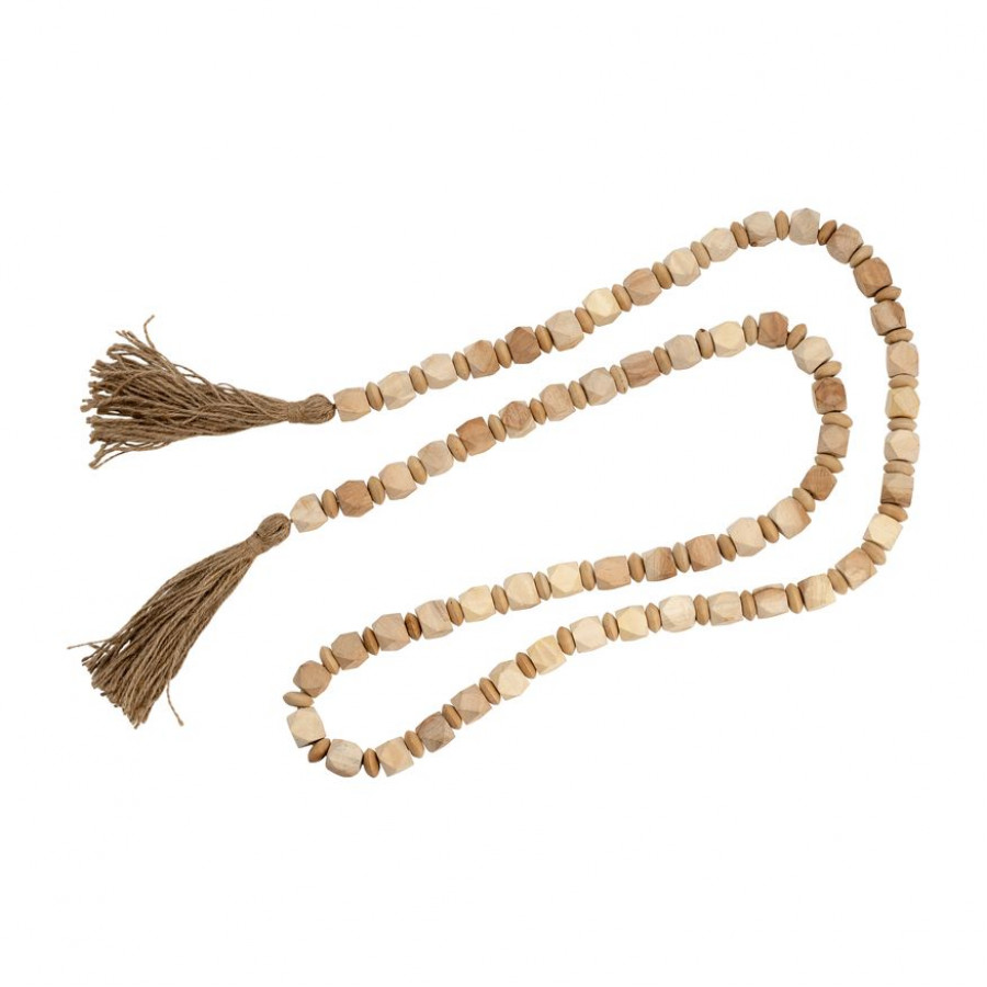 Sagebrook - 84" Wood Beaded Garland in Light Brown