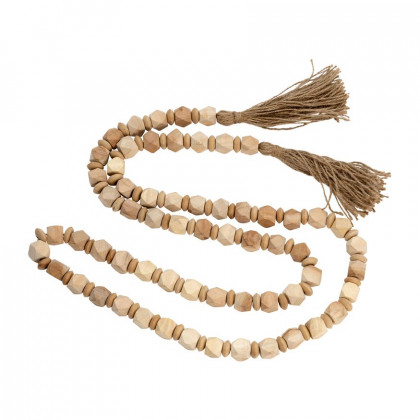 Sagebrook - 84" Wood Beaded Garland in Light Brown