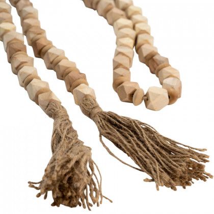Sagebrook - 84" Wood Beaded Garland in Light Brown