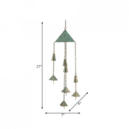 Sagebrook - 27" Metal Bells Chime in Green
