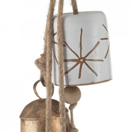 Sagebrook - 28" Metal/Ceramic Bell Clusters in Gold/White