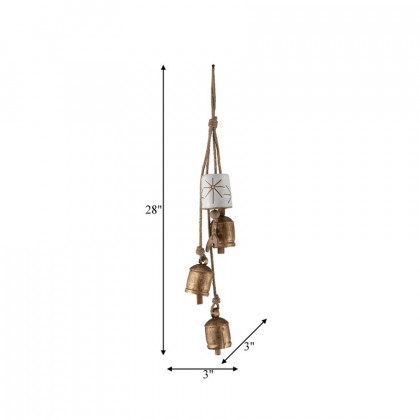Sagebrook - 28" Metal/Ceramic Bell Clusters in Gold/White