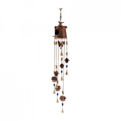 Sagebrook - 38" Metal Birdhouse Chime in Gold