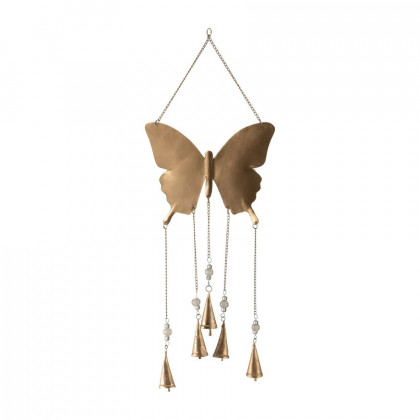 Sagebrook - 24" Metal Mosaic Butterfly Chime in Gold