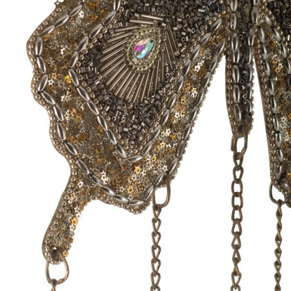 Sagebrook - 24" Metal Mosaic Butterfly Chime in Gold