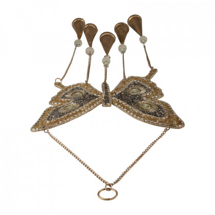 Sagebrook - 24" Metal Mosaic Butterfly Chime in Gold