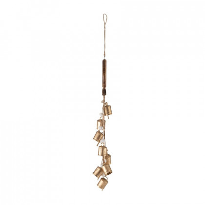 Sagebrook - 28" Metal/Wood Fish With Bells Chime in Gold