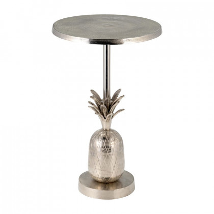 Sagebrook - 15"/24" Metal Silver Pineapple Side Table