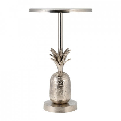 Sagebrook 15"/24" Metal Silver Pineapple Side Table - Silver