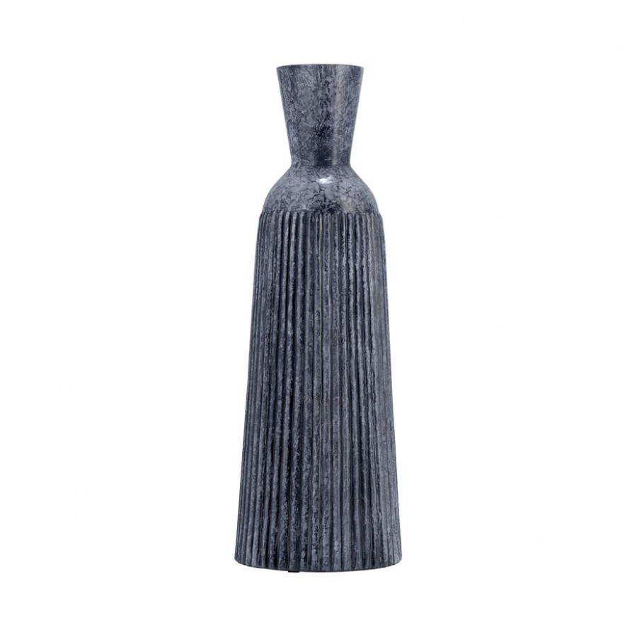 Sagebrook 16" Grooved Glass Vase - Blue
