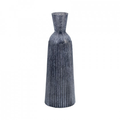 Sagebrook 16" Grooved Glass Vase - Blue