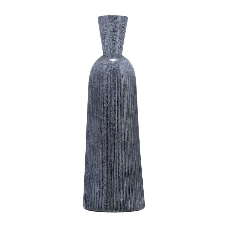 Sagebrook 20" Grooved Glass Vase - Blue