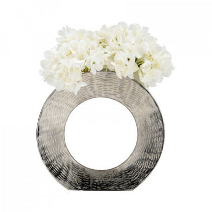 Sagebrook 11" Metal Round Open Cut Out Vase - Silver