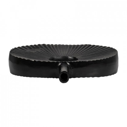 Sagebrook - 10" Metal Ridged Oval Open Cut Out Vase in Black