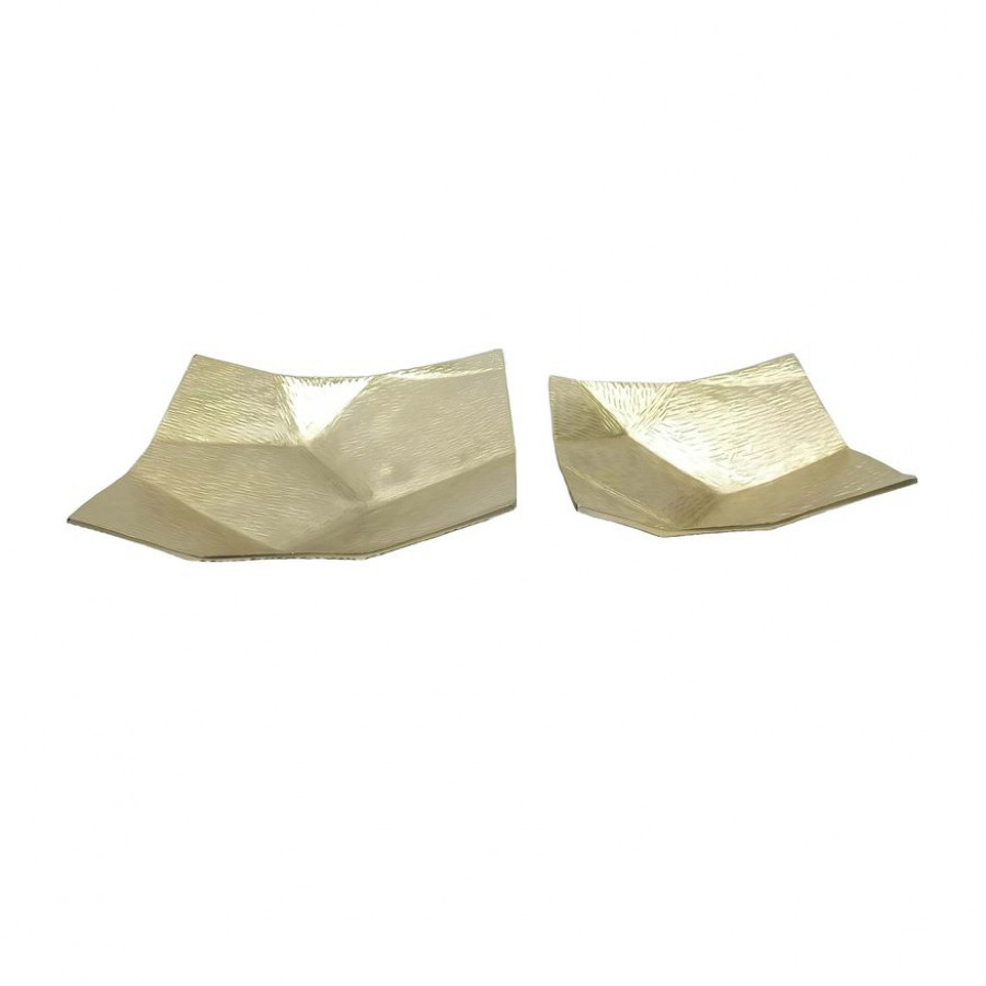 Sagebrook - 10"/13" Metal Hammered Plates (Set Of 2) in Gold