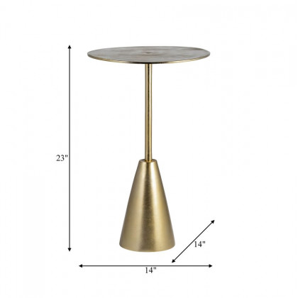 Sagebrook - Metal Cone Base Side Table in Gold