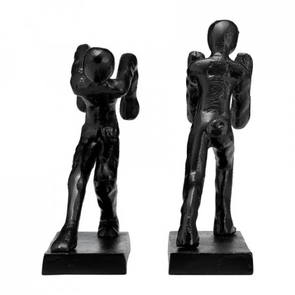 Sagebrook - 9" Metal Push Hold Figures Bookends (Set Of 2) in Black