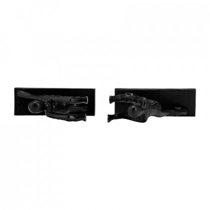 Sagebrook - 9" Metal Push Hold Figures Bookends (Set Of 2) in Black