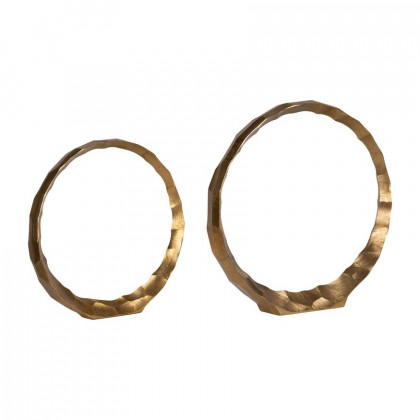 Sagebrook - 14"/16" Metal Hammered Decorative Rings (Set Of 2)