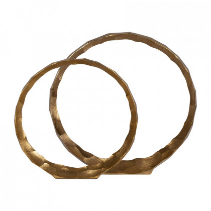Sagebrook 14"/16" Metal Hammered Decorative Rings (Set Of 2) - Gold