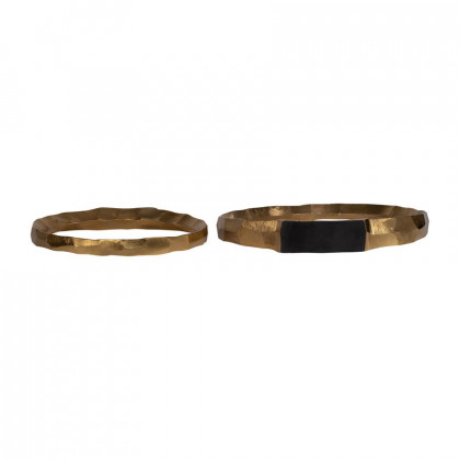 Sagebrook 14"/16" Metal Hammered Decorative Rings (Set Of 2) - Gold