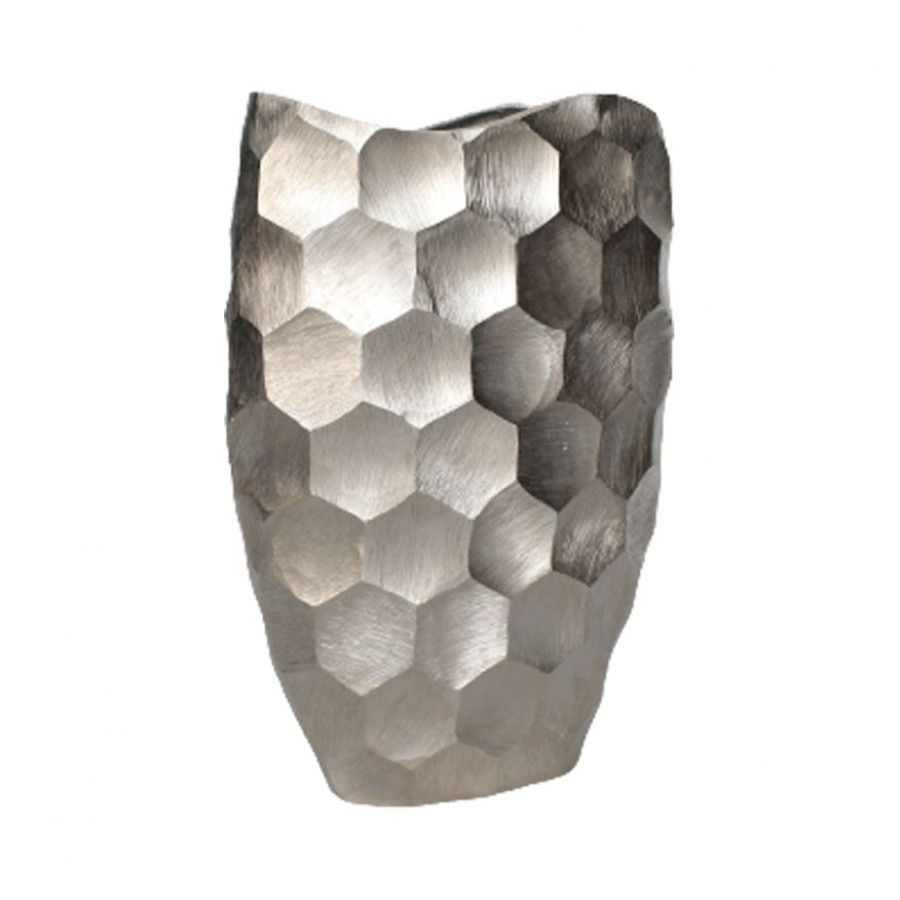 Sagebrook 20" Metal Honeycomb Vase - Siver
