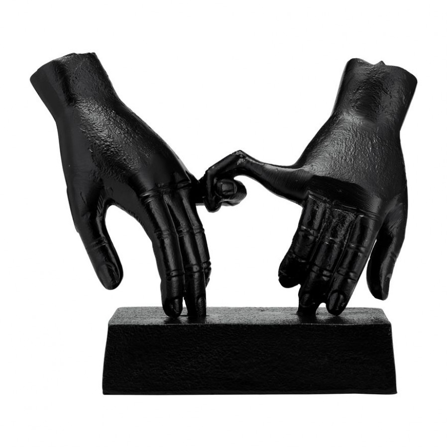 Sagebrook - 9" Metal Entwined Hands Sculpture in Black