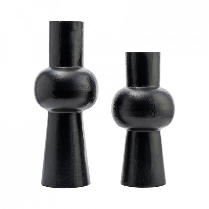 Sagebrook 12" Metal Mid Ellipsoid Vase - Black