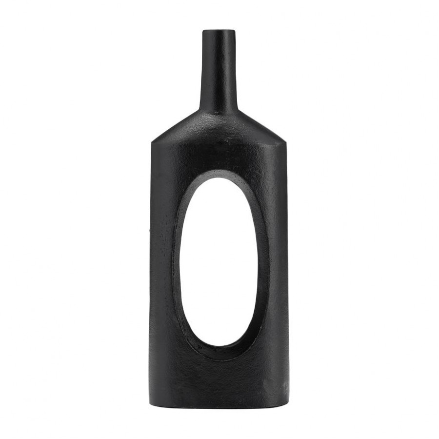 Sagebrook 16" Metal Tall Modern Open Cut Out Vase - Black