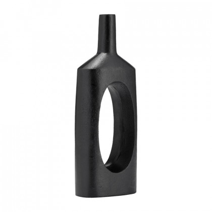 Sagebrook 16" Metal Tall Modern Open Cut Out Vase - Black