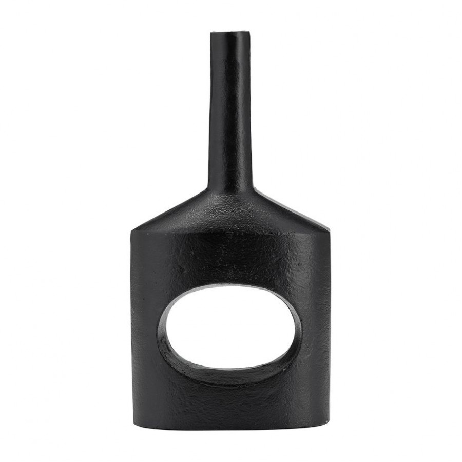 Sagebrook 12" Metal Small Modern Open Cut Out Vase - Black