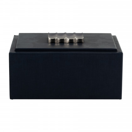 Sagebrook - 10" Wood-Leather Box in Blue/Ombre
