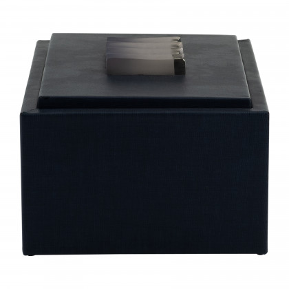 Sagebrook - 10" Wood-Leather Box in Blue/Ombre