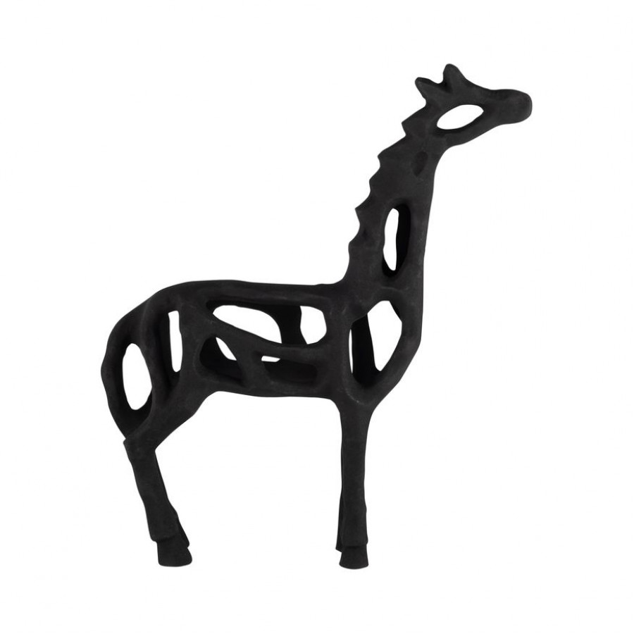 Sagebrook - 13" Metal Giraffe Illusion Sculpture in Black