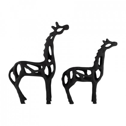Sagebrook - 13" Metal Giraffe Illusion Sculpture in Black