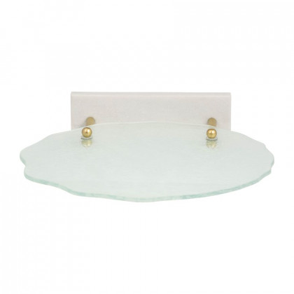 Sagebrook - 21" Metal Speckled Glass Disc On Marble Stand in White