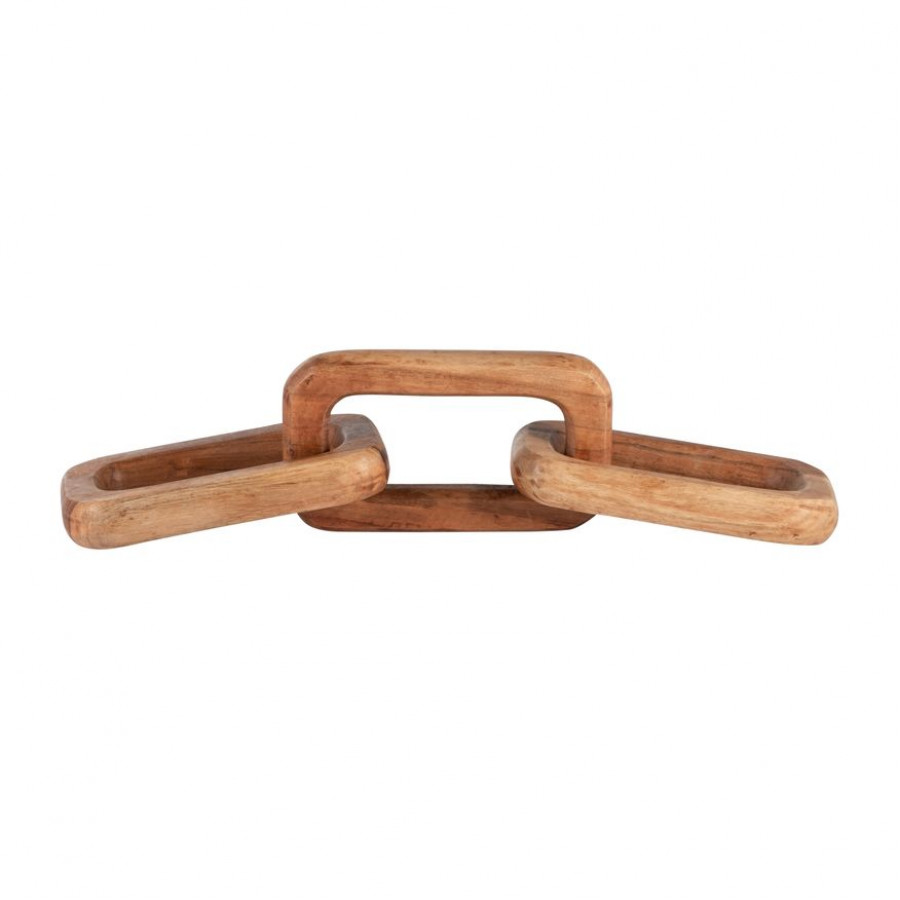 Sagebrook - 17" Wood Triple Link Chain in Brown