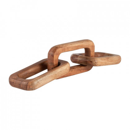 Sagebrook - 17" Wood Triple Link Chain in Brown