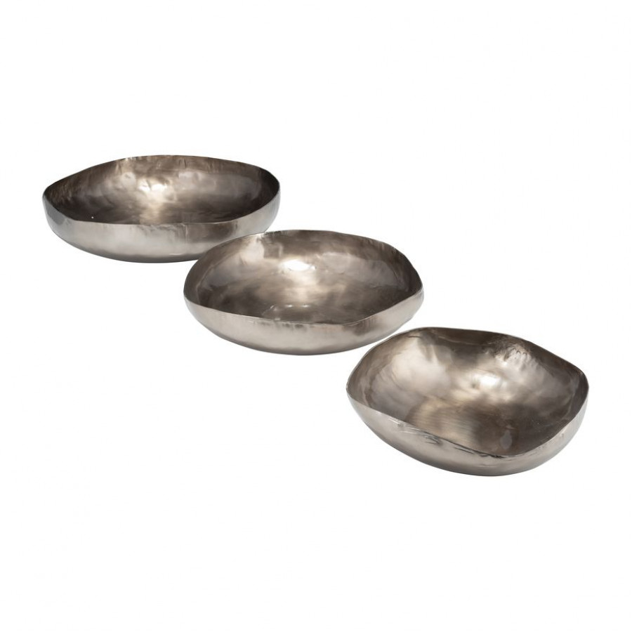 Sagebrook - 11"/14"/17" Metal Organic Shaped Bowls (Set Of 3) in Bronze